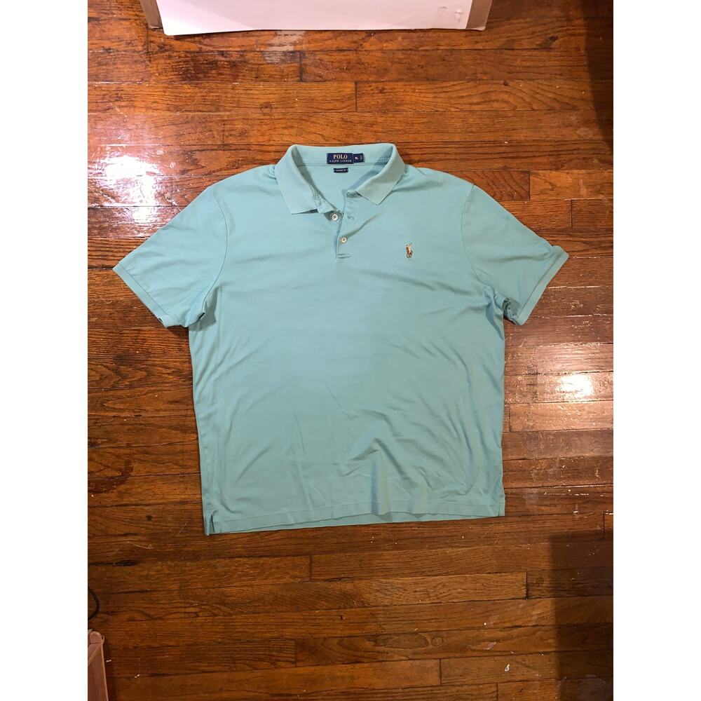 Polo Ralph Lauren Polo Shirt Mens XL Mint Green Multicolor Pony Short Sleeve